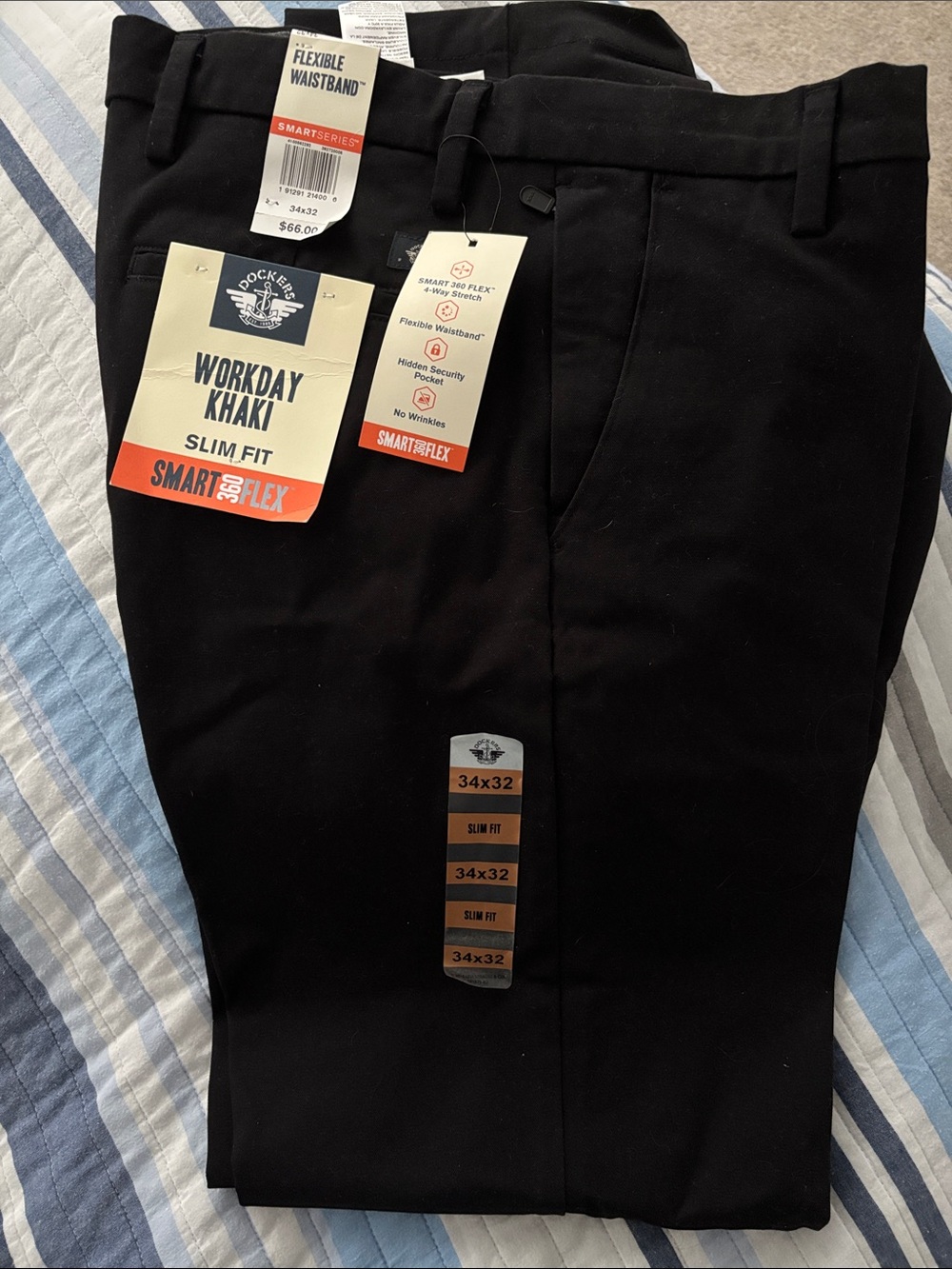 Dockers Workday Khaki Slim Fit Pants - Black